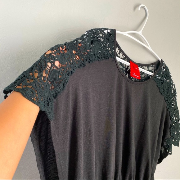 BAYO Black Embroidered Blouse with Gartered Bottom - Picture 6 of 10
